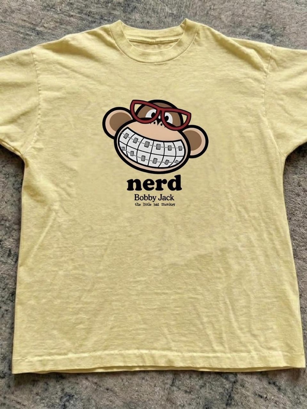 Gildan Yellow 'Nerd' Monkey Graphic Tee